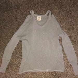 Between Me & You Gray Off the Shoulder Sweater